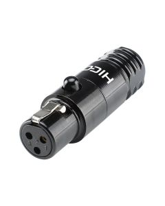 HICON Mini-XLR compact, 3-pole , metal-, Soldering-female connector, gold plated