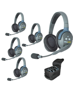 Eartec UltraLITE UL5D-HUB HD Kit - 5x Double Ear Ultralite Headphones, hub, case