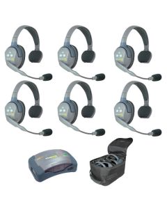 Eartec UltraLITE UL6S HD Kit - 6x Single Ear Ultralite Headphones, hub, case, ch