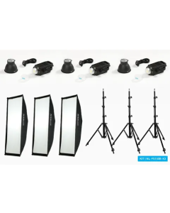 Nanlite FS-150B LED Spot Light triple kit (w/ light stand and softbox)