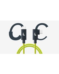 Angelbird USB-C 4.0 Solid Flexâ„˘ Cable Right-Angle Lime 32 cm / 1 ft